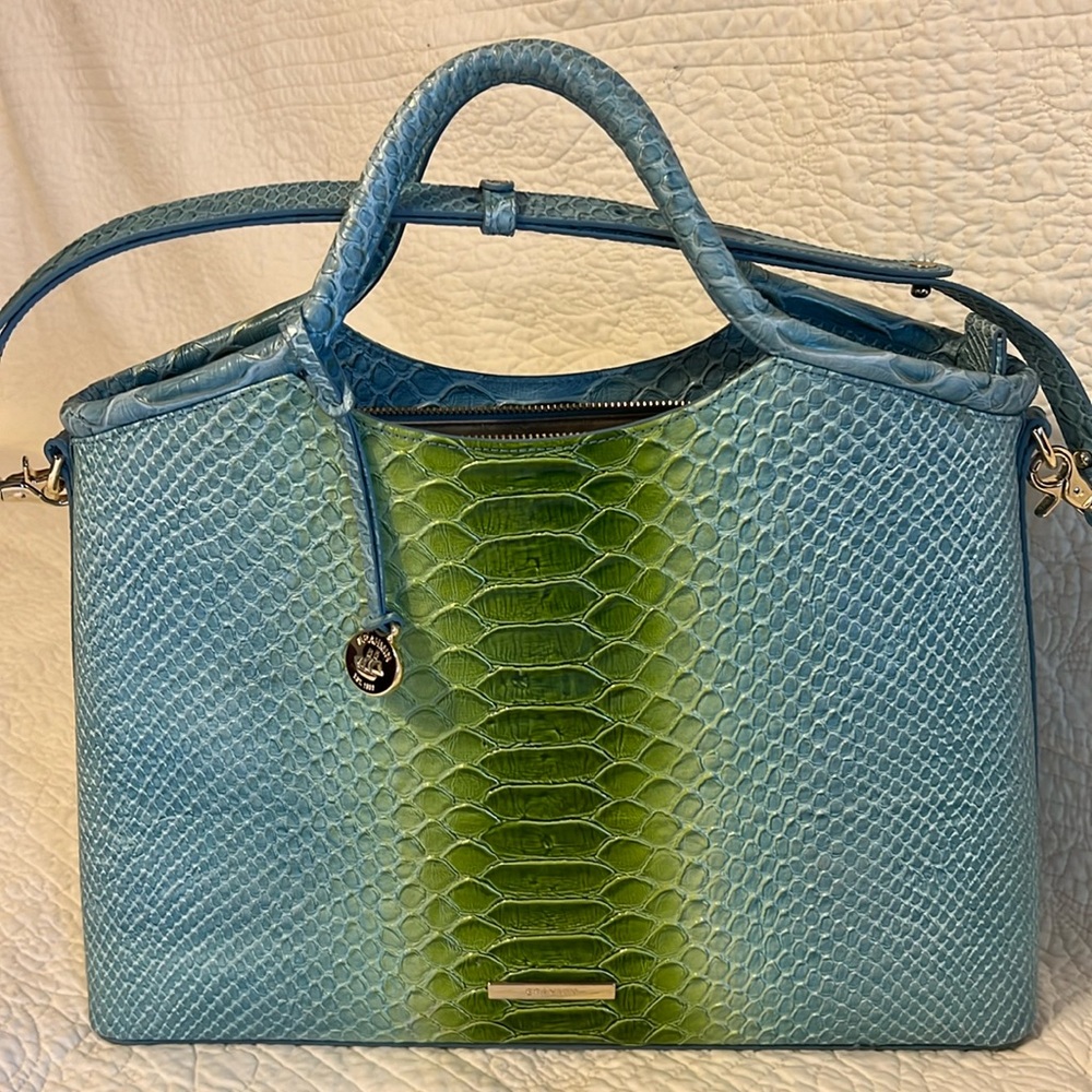 Brahmin Elaine Limeade Rivers leather bag